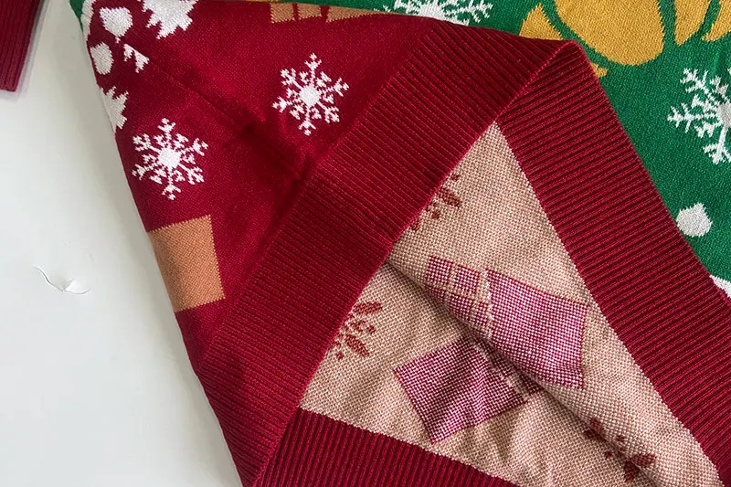 Cotton blend Christmas jumper care label and fibre content review