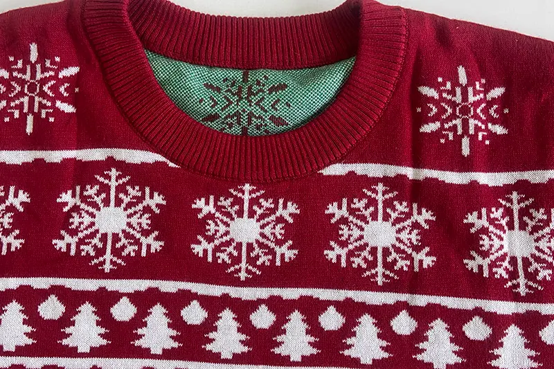 Cotton blend Christmas jumper stretch and recovery check before bulk production