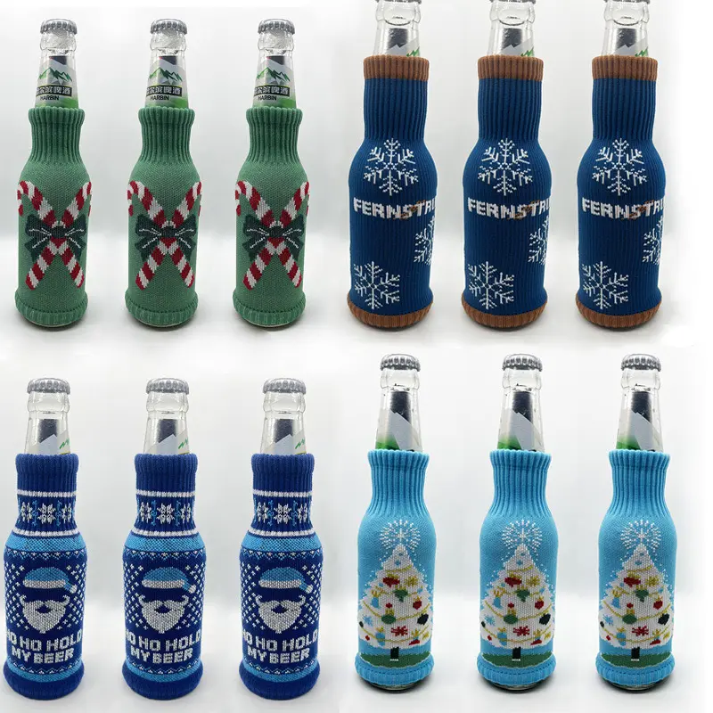 Mini custom bottle sweater for holiday campaign