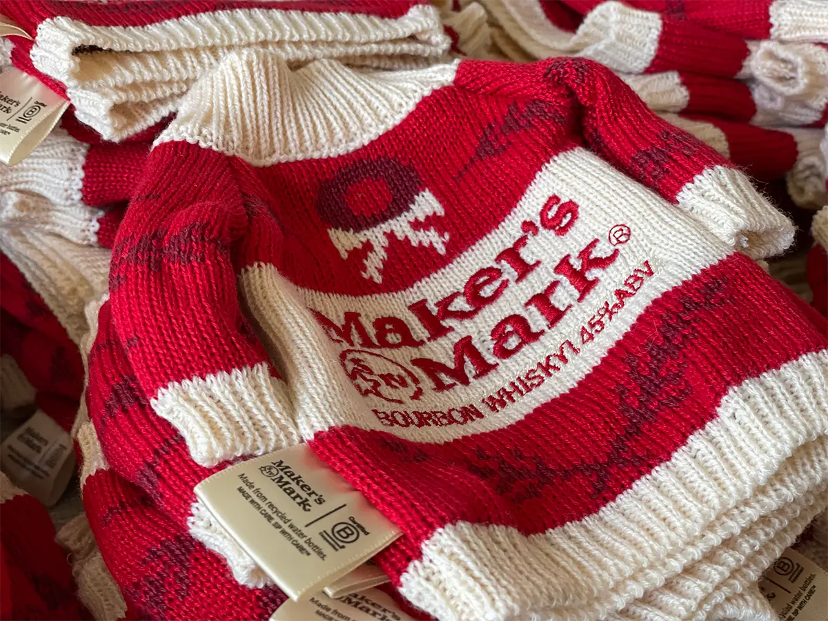 Custom embroidered wine bottle sweater with logo