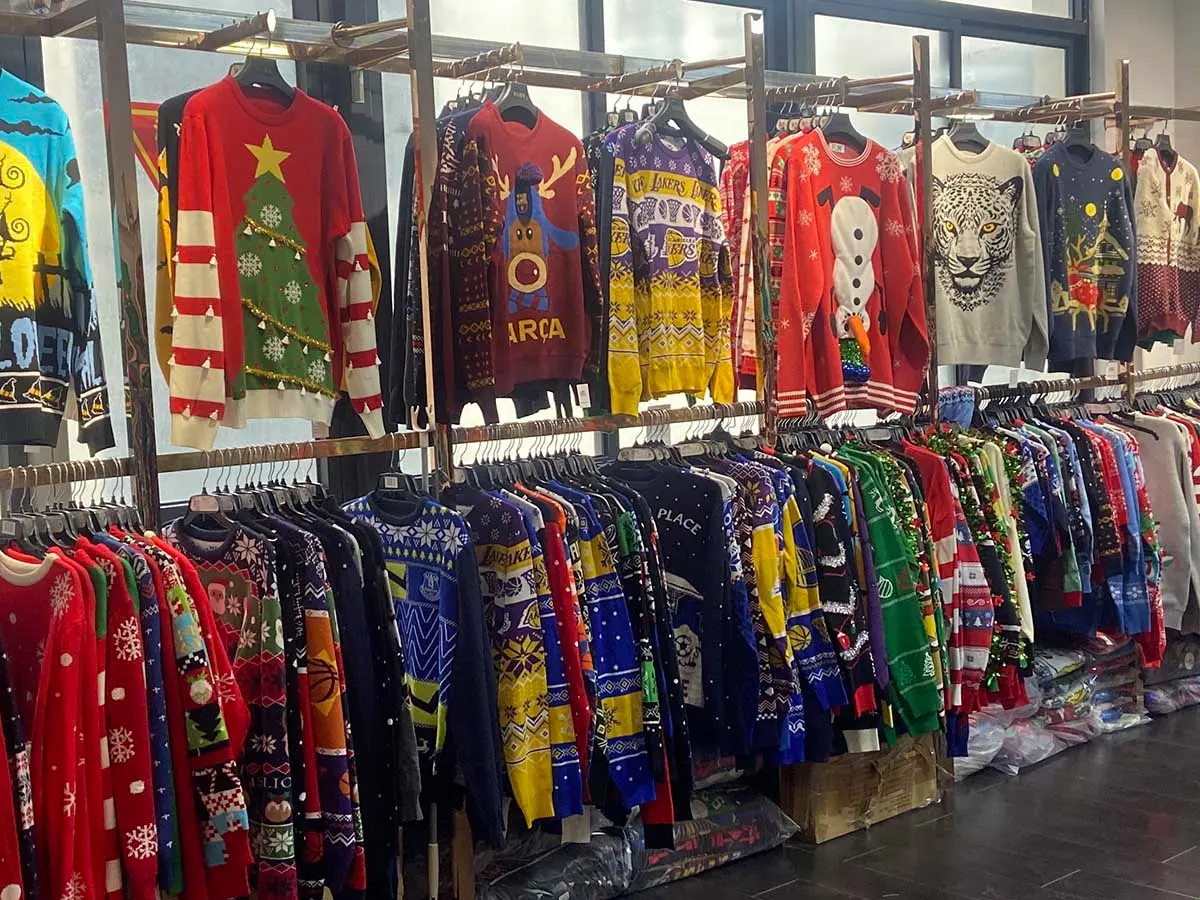 Sample room for custom sweater development