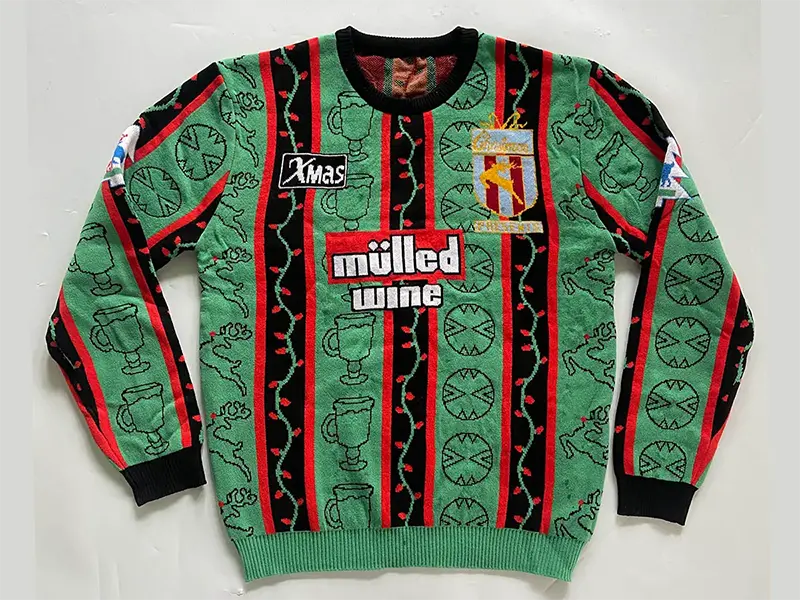 Custom football themed ugly Christmas sweater design