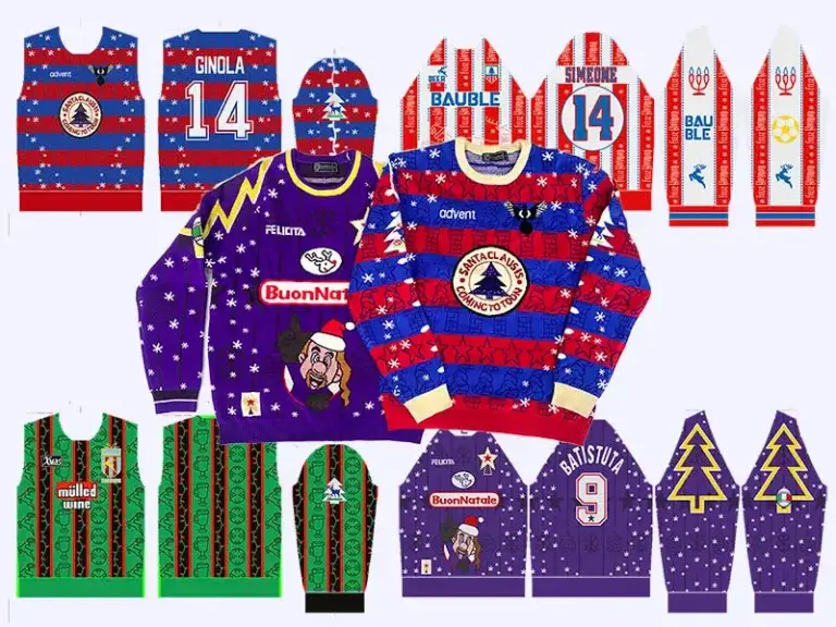 Custom logo football team Christmas sweater production