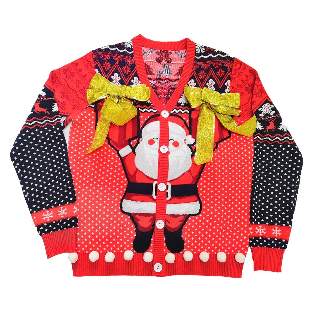 Custom Christmas cardigan with brand label